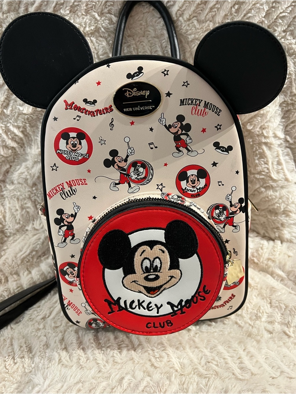 Her Universe Disney Mickey Mouse Club Mini Backpack Mouseketeers Mickey Ears Bag